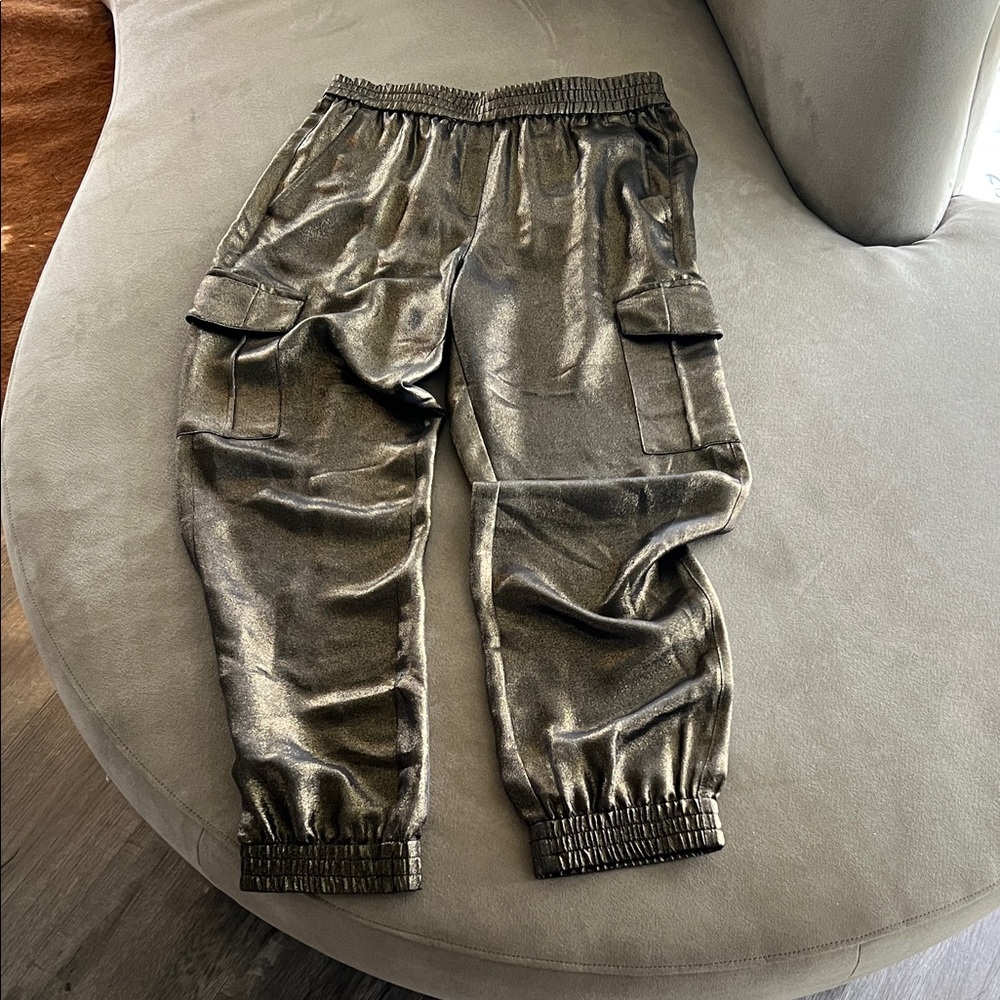 BCBGMaxAzria Metallic Cargo Pants